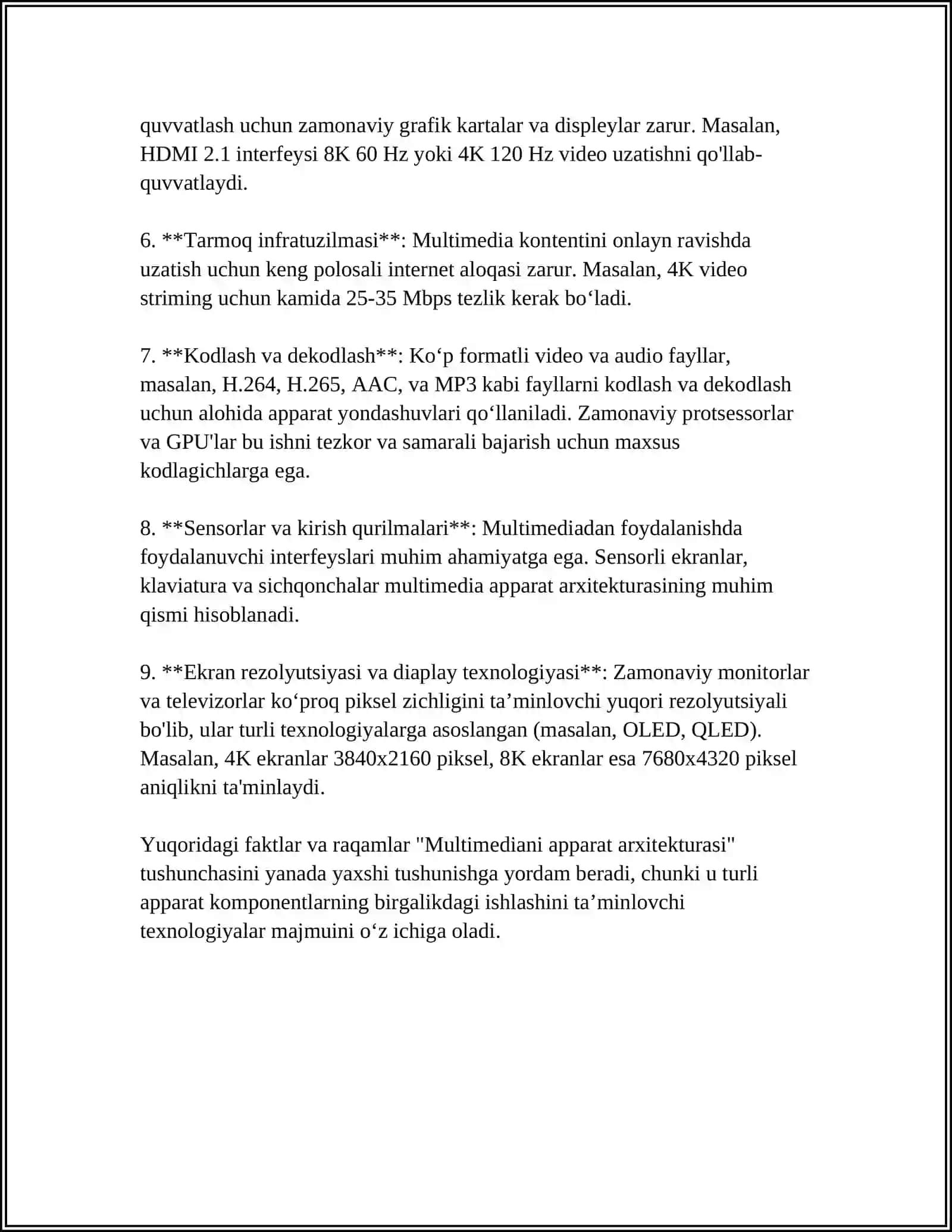 MULTIMEDIANI APPARAT VA DASTURIY KOMPONENTLARI 4