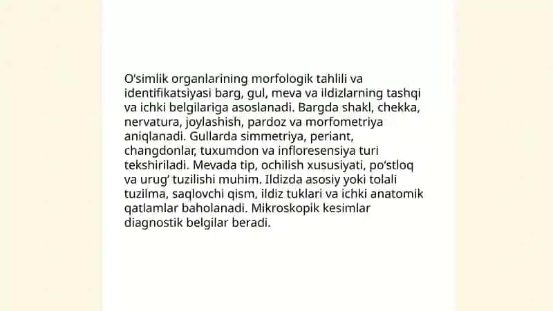 Dorivor oʻsimliklarni izlab topish morfologiyasi oʻrganish 4