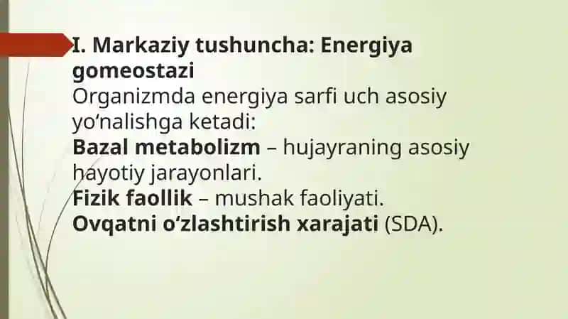 Energiya almashinuvining boshqarilishi 4