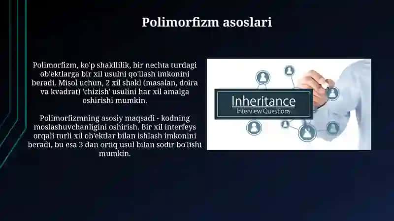 Pythonda meros olish va polimorfizmni qo‘llash 4