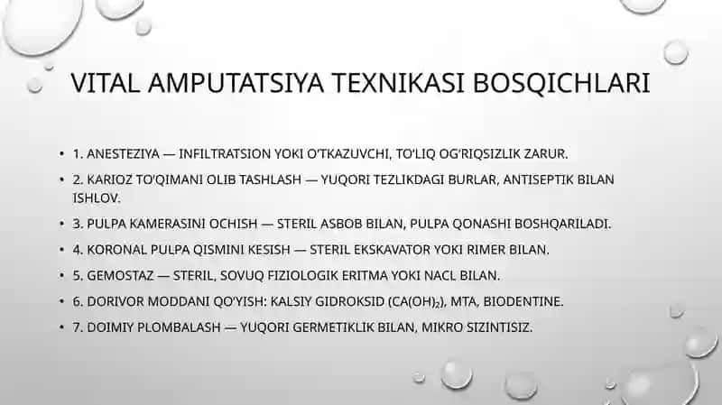 Pulpitlarni vital amputatsiya usuli bilan davolashda yuzaga keluvchi xato va asoratlar 4