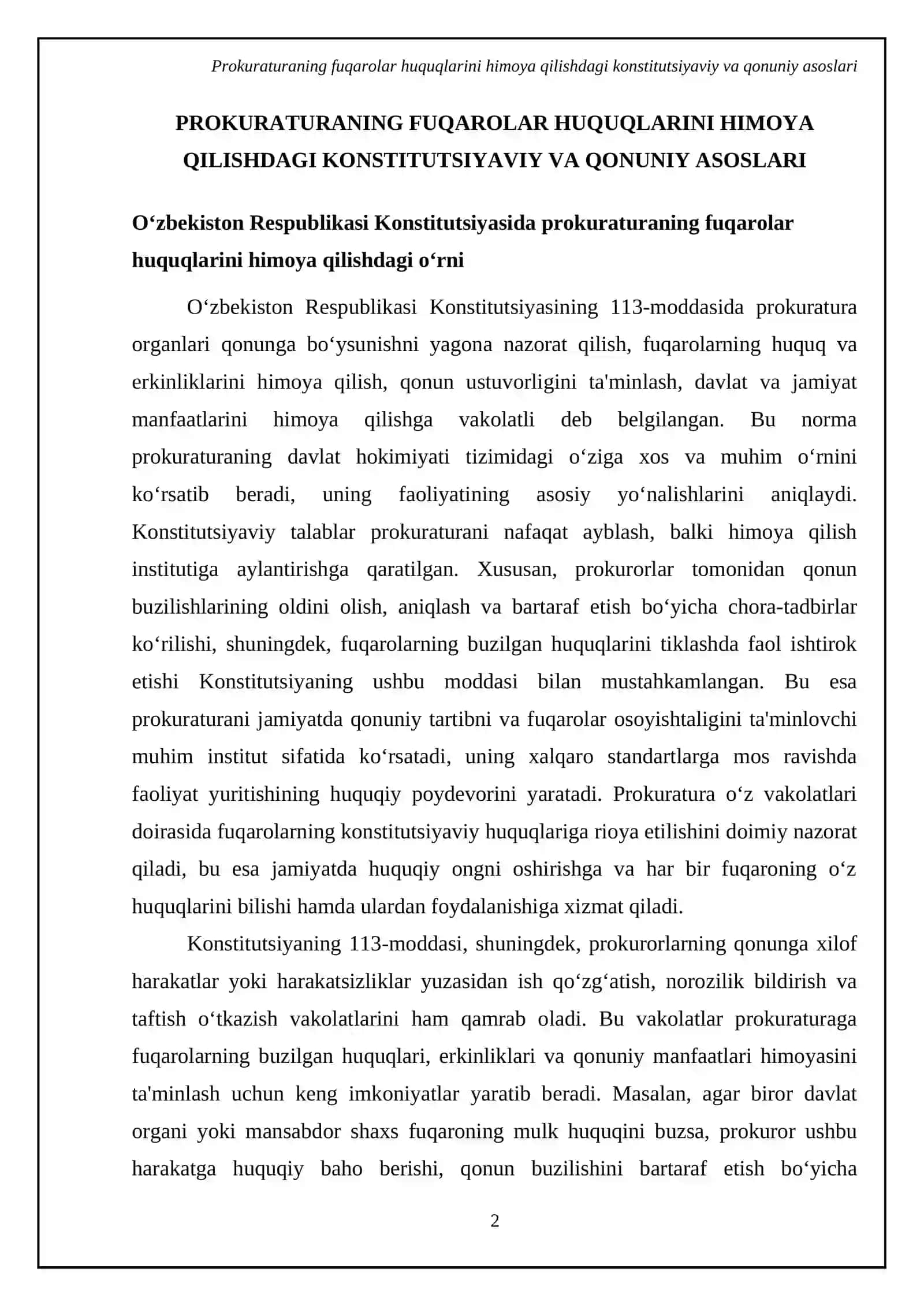 Prokuratura fuqarolarning huquq va erkinliklarini ta'minlash organi sifatida 4