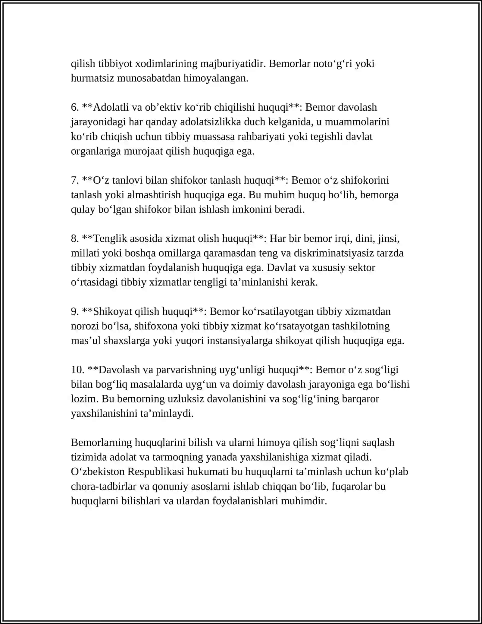 BEMOR VA TIBBIY XODIMLAR HUQUQLARI 4