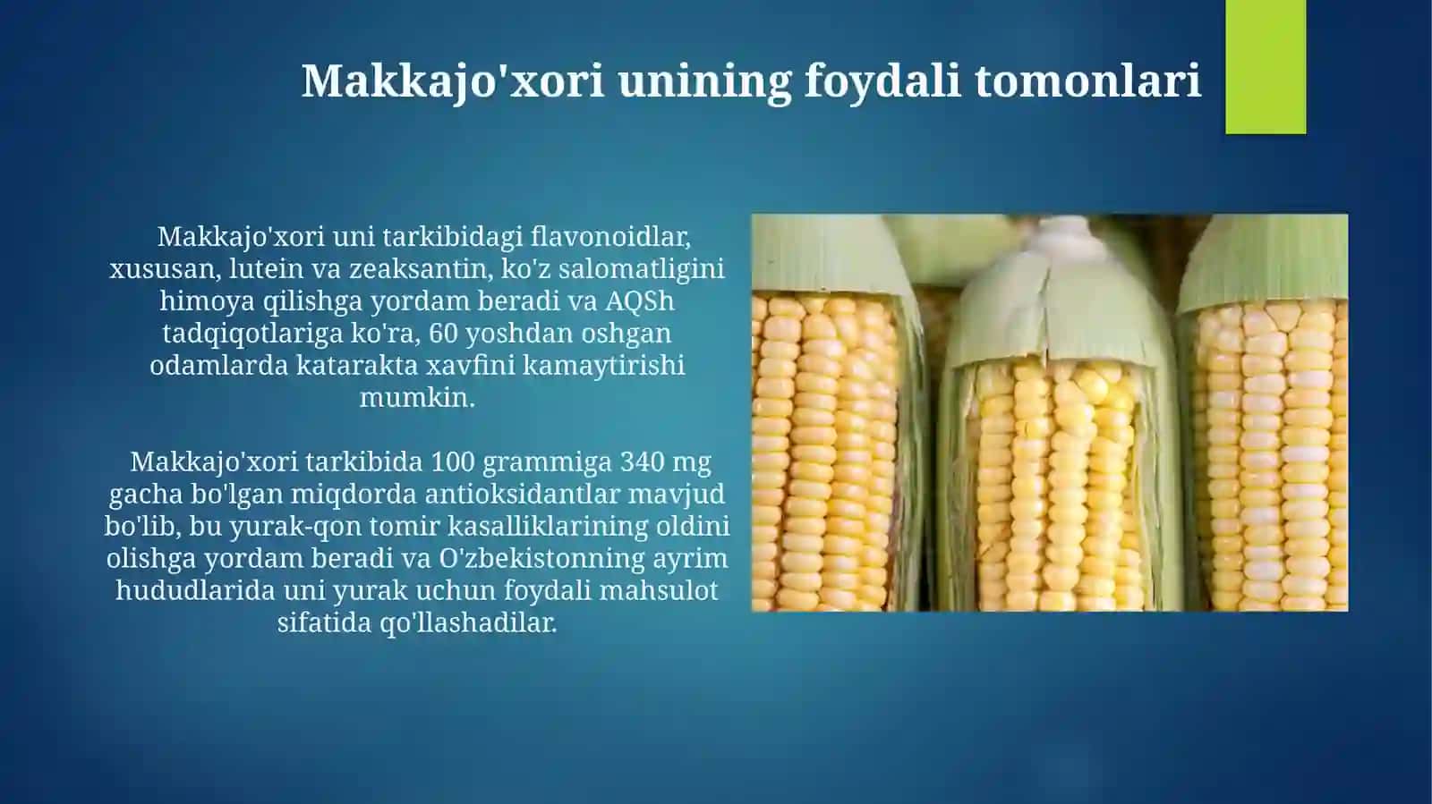 Makkajo'xori kimyoviy tarkibi 4