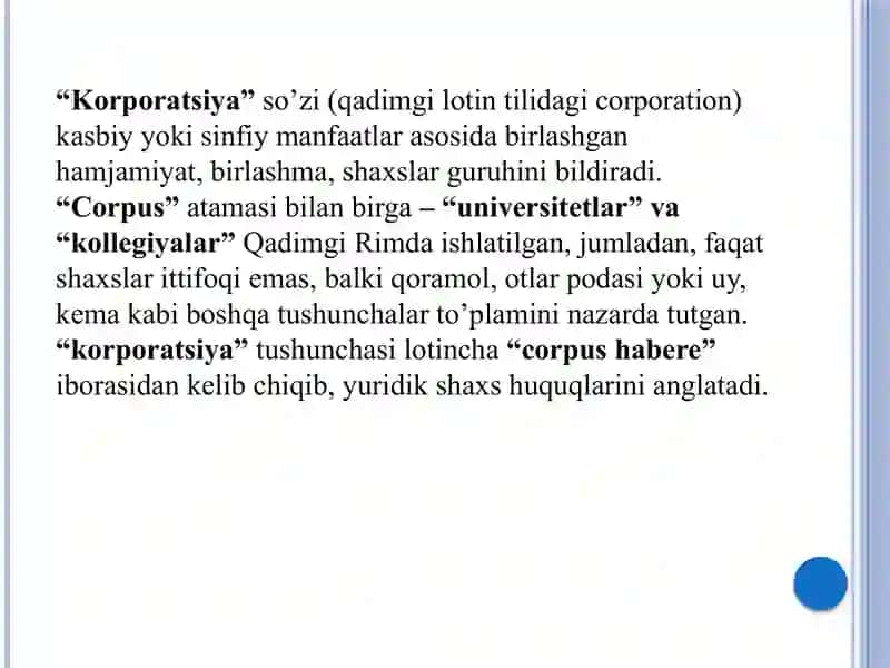 Korporativ huquq manbalari tizimi 4