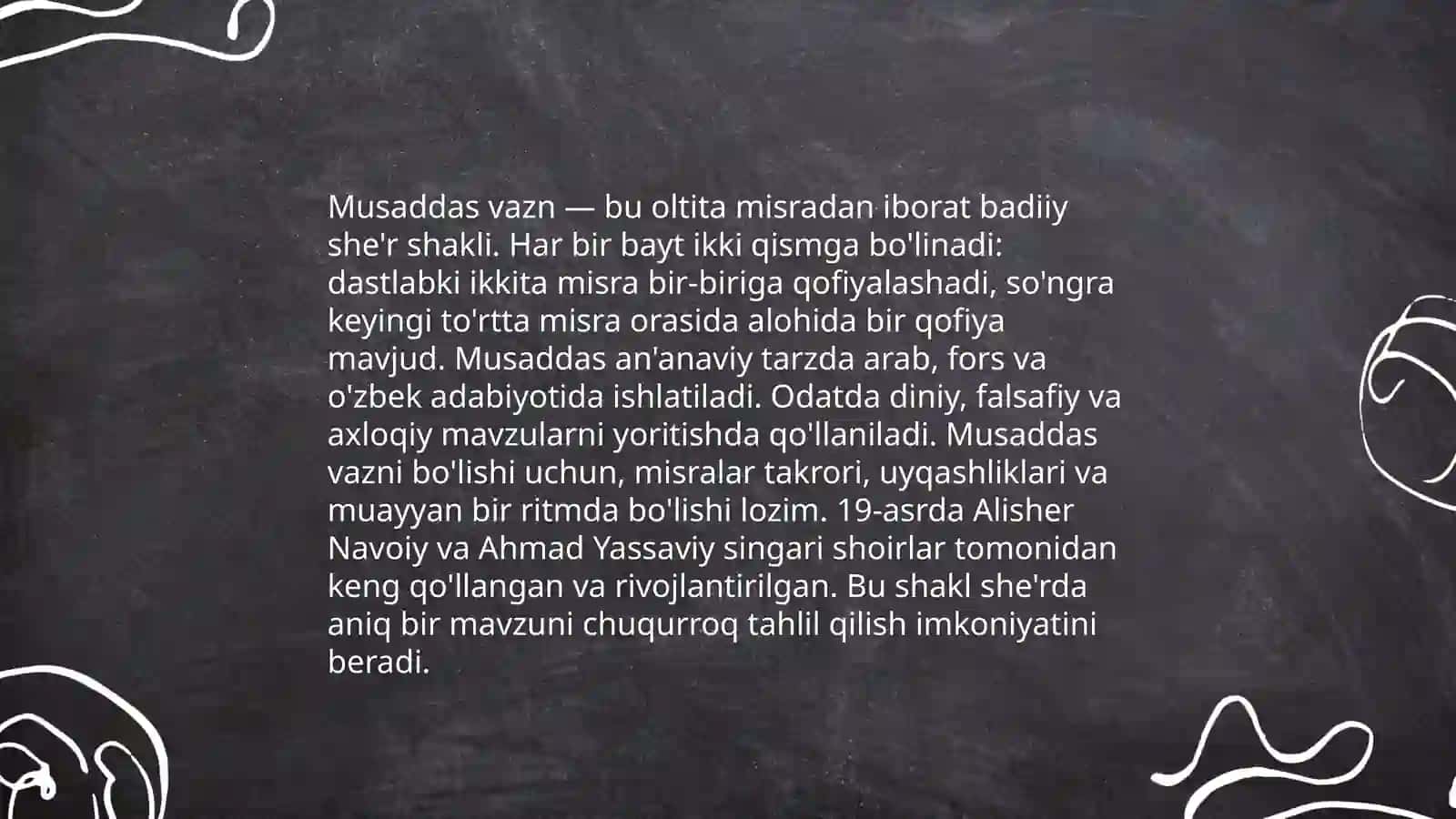 Hazaj bahrining musaddas vaznlari tahlili 4