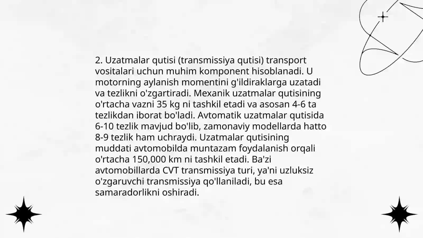 Avtomobillar umumiy tuzilishi 4