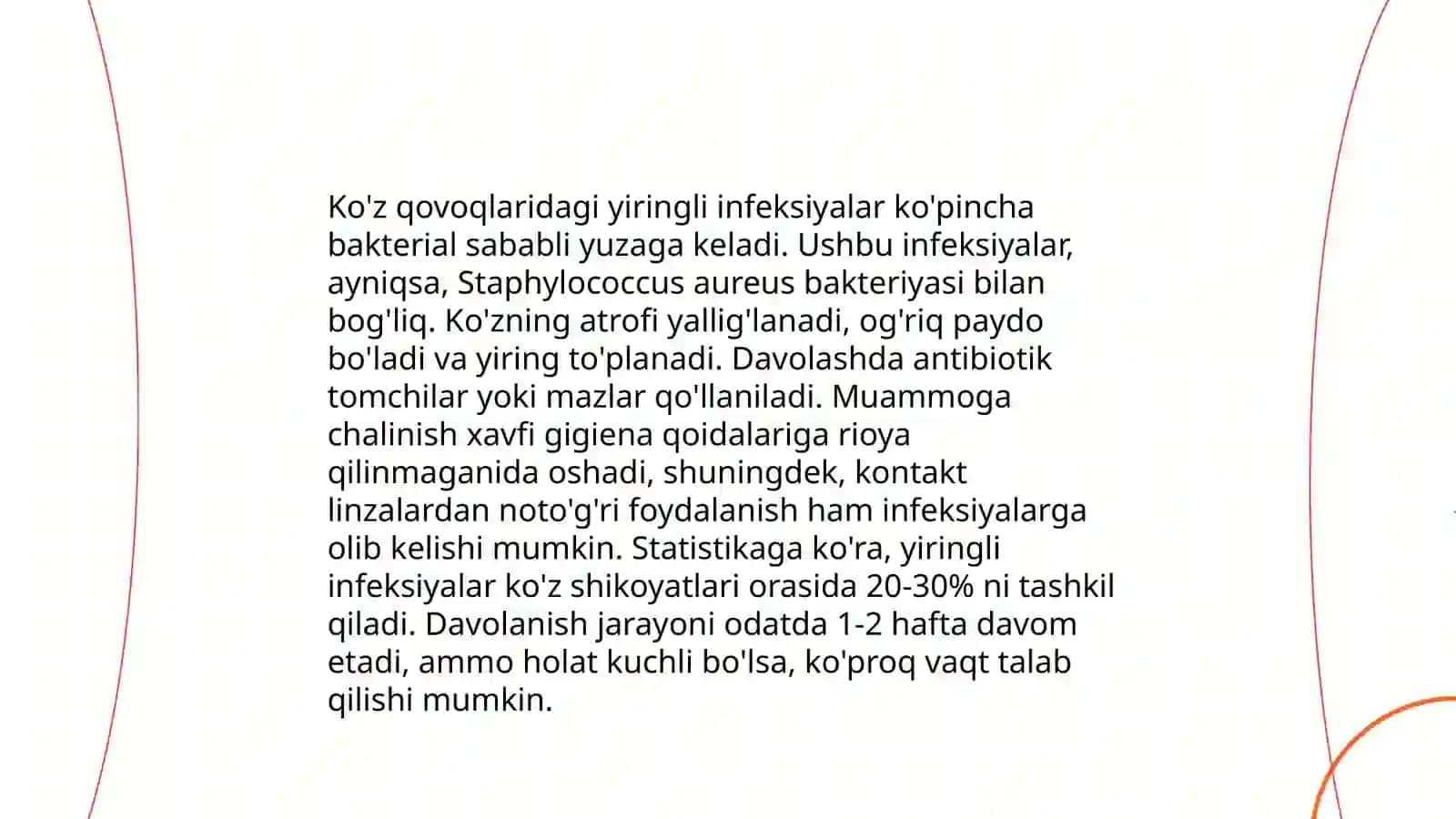 Ko’z sohasidagi yiringli jarayonlarni operativ davolash 4