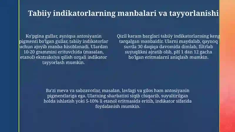 Tabiy indikatorlar 4