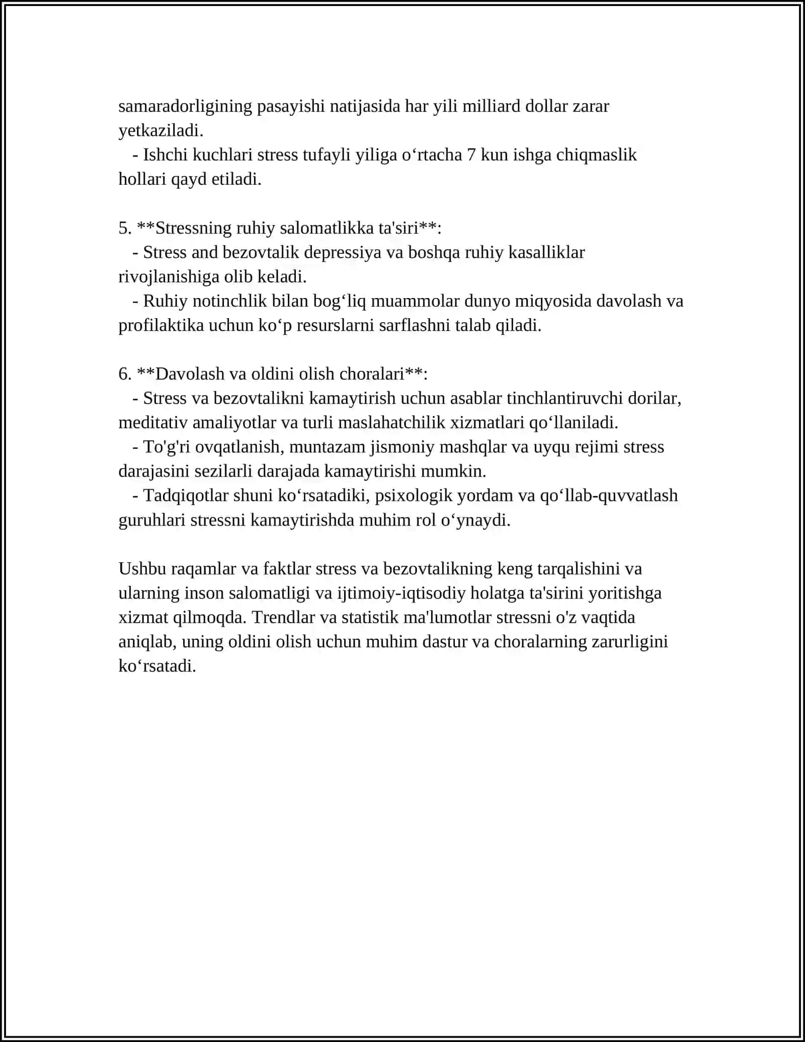 Bemorlarda Stress va Bezovtalik Holatlari 4