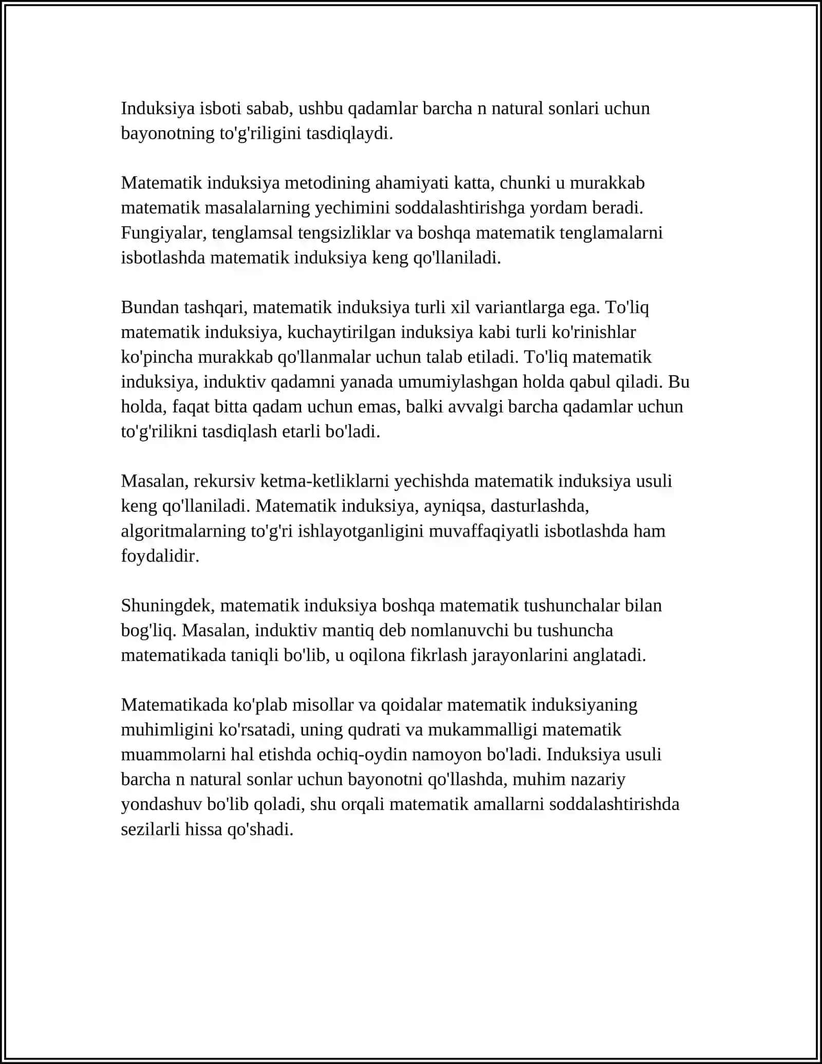 GEOMETRIK ISBOTLASHDA MATEMATIK INDUKSIYANING TATBIQLARI 4