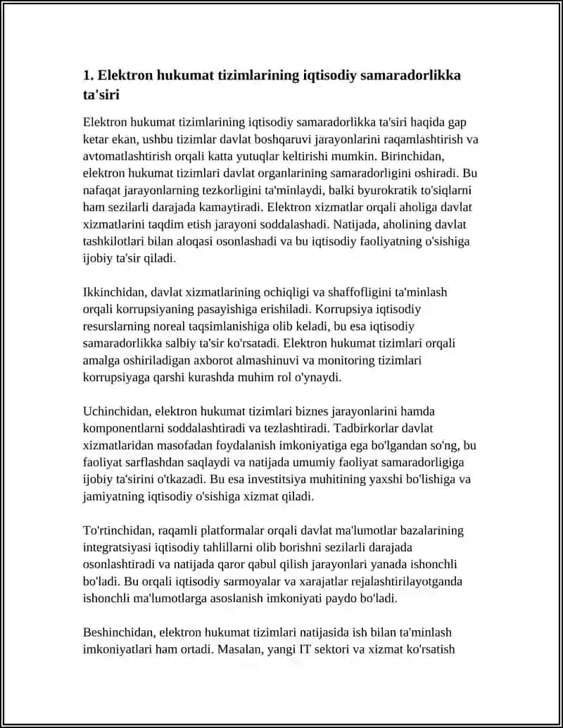 ELEKTRON HUKUMAT TIZIMLARI VA IQTISODIY SAMARADORLIK 4