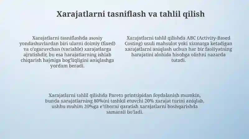 Ishlab chiqarish xarajatlarini boshqarish 4