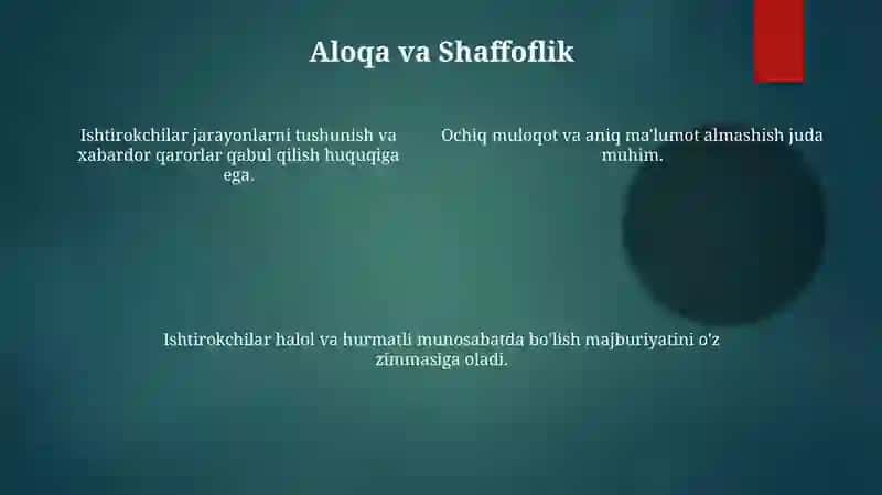 Ishtirokchilarning huquq va majburyatlari 4