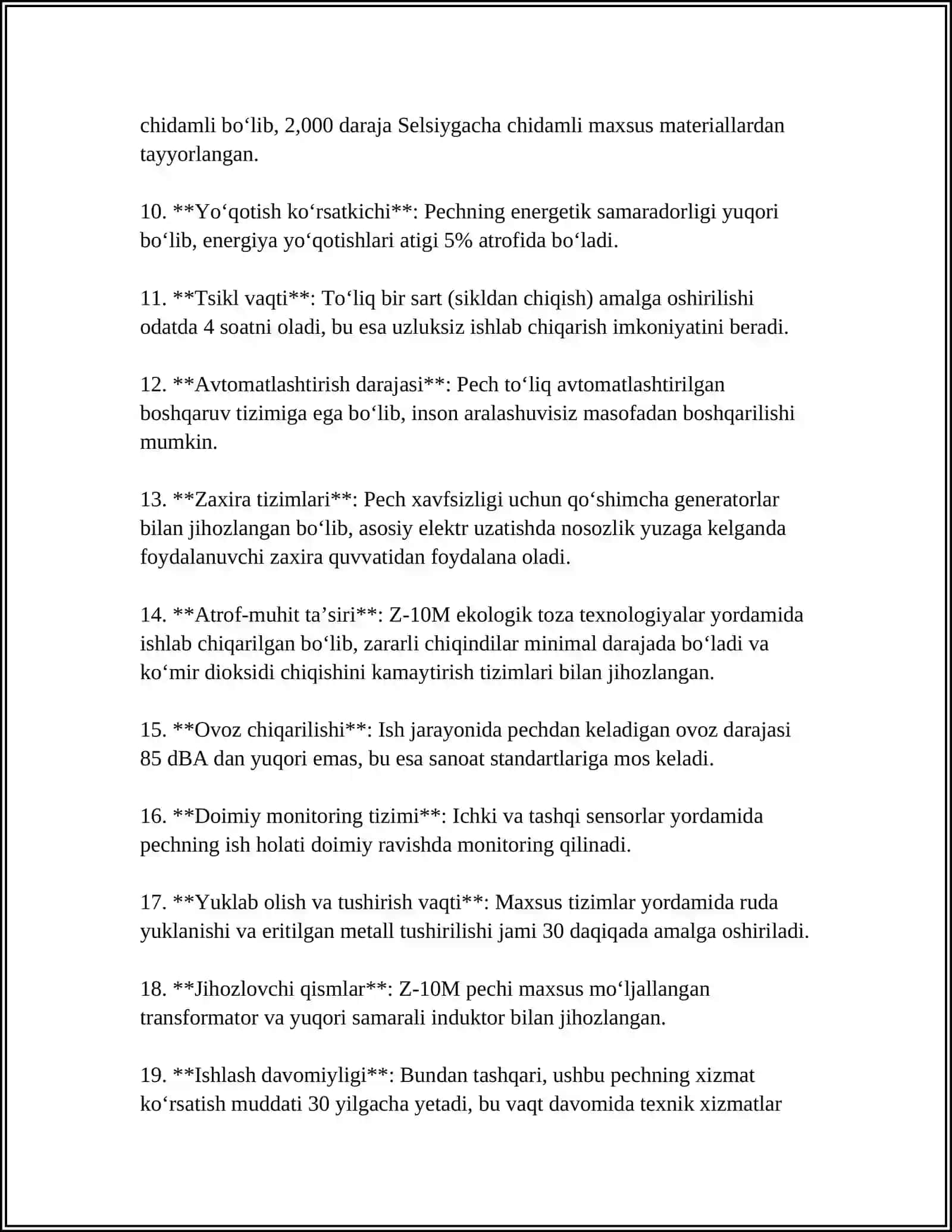 Z-10M MARKALI ZAMONAVIY RUDNOTERMIK PECHI 4
