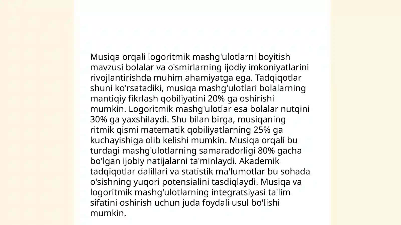 Logoritmik mashg'ulotning konspekti 4
