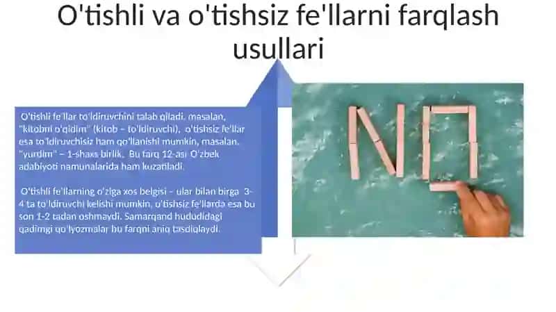 Bõlishli va bõlishsiz fe'llar 4