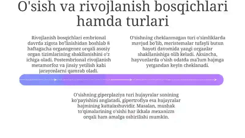 Bola organizmining o‘sishi va rivojlanishi, ularning nisbati 4