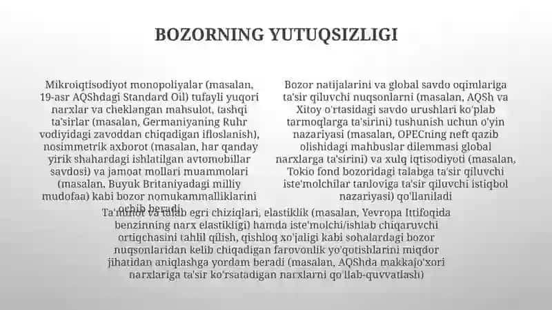 Mikroiqtisodiyot fanining tutgan o'rni 4