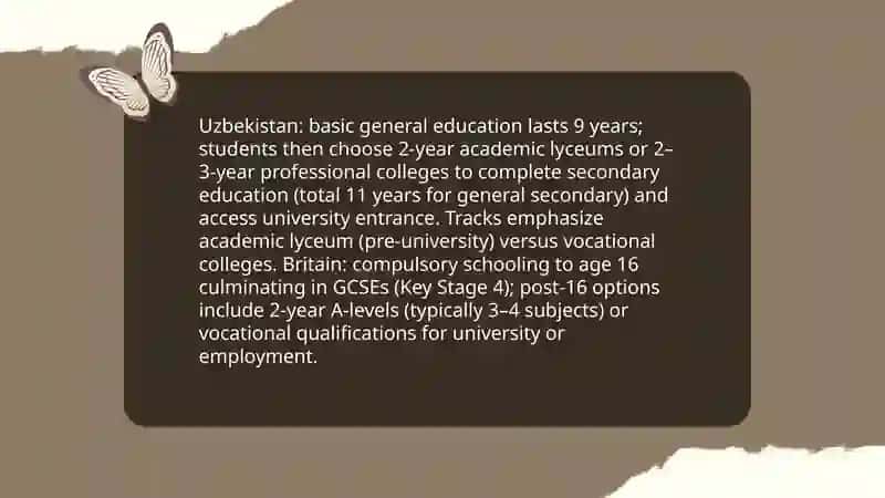 Education in Uzbekistan and British 4
