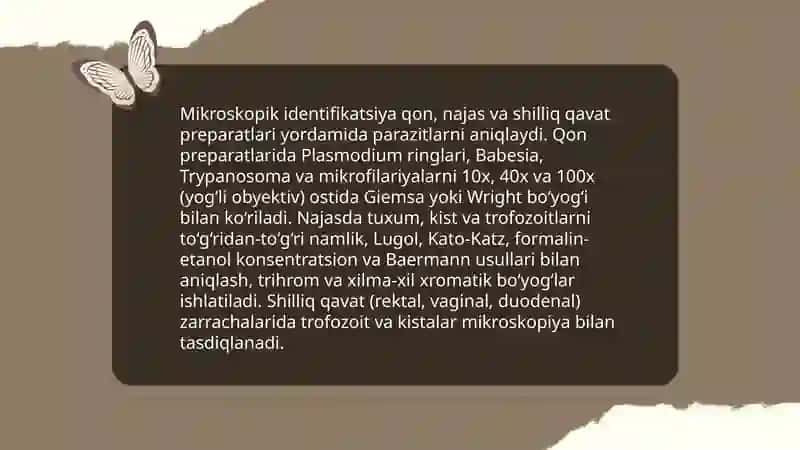 Parazit kasalliklarning diagnostikasi 4