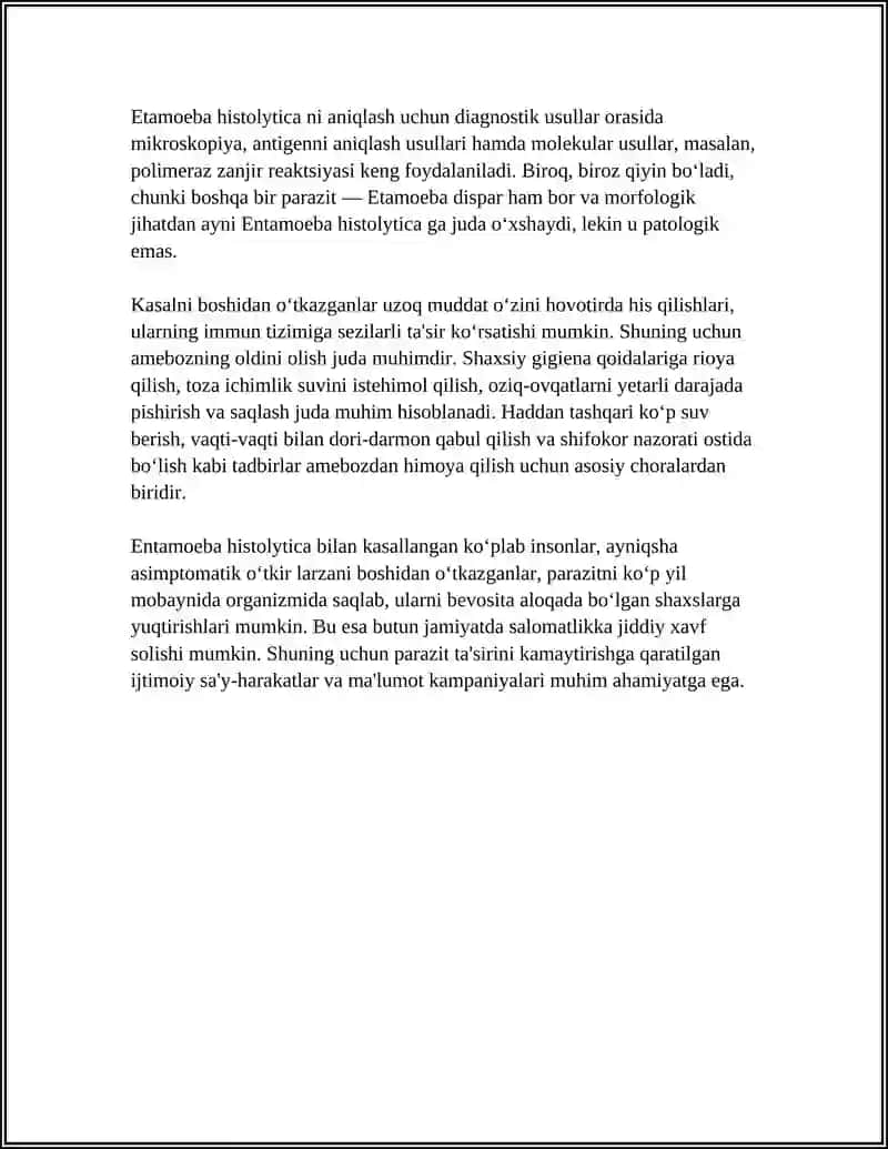 ODAMDA PARAZITLIK QILUVCHI SODDA HAYVONLAR 4