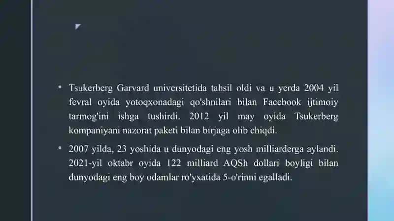 MARK ZUCKERBERG HAQIDA 4