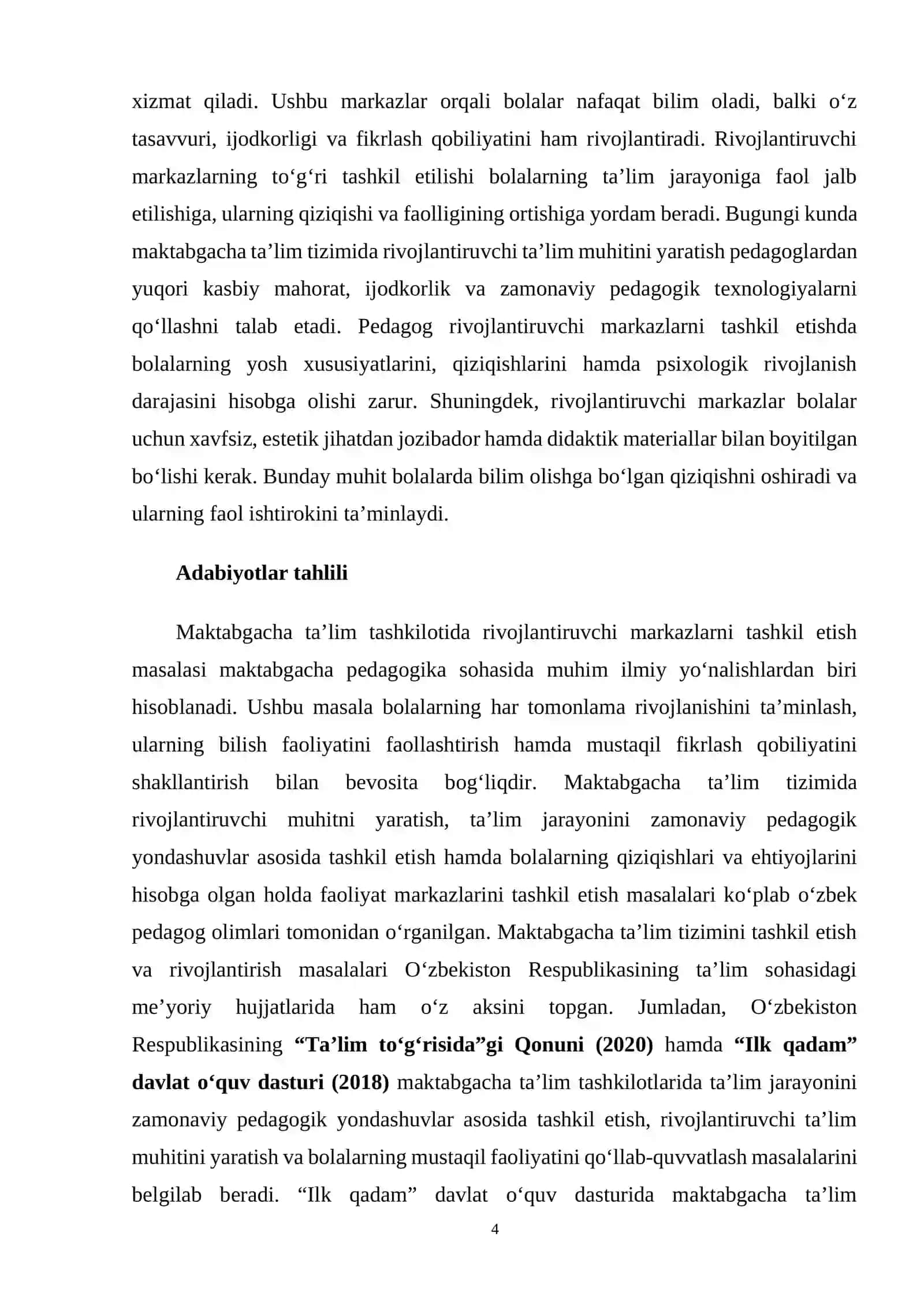 Maktabgacha ta’lim tashkilotida rivojlantiruvchi markazlarni tashkil etish 4