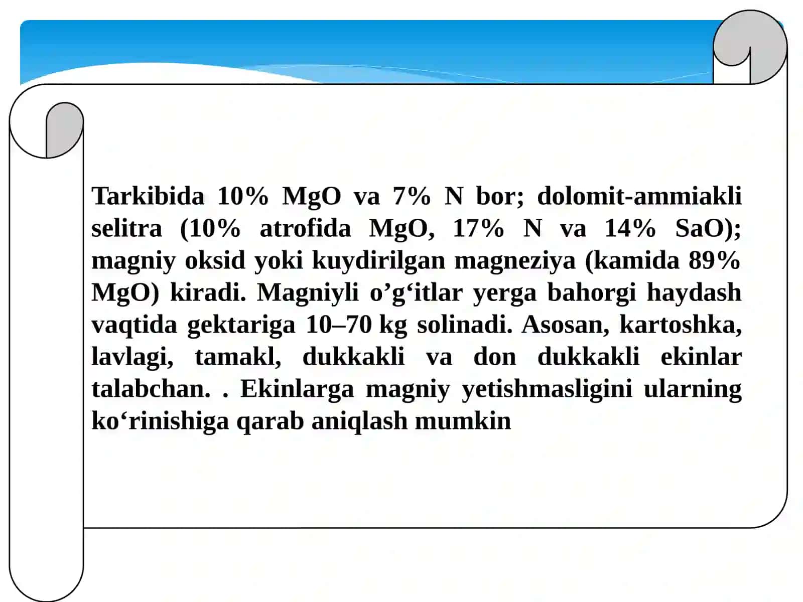 Magniyli va oltingugurtli o’g’itlar 4