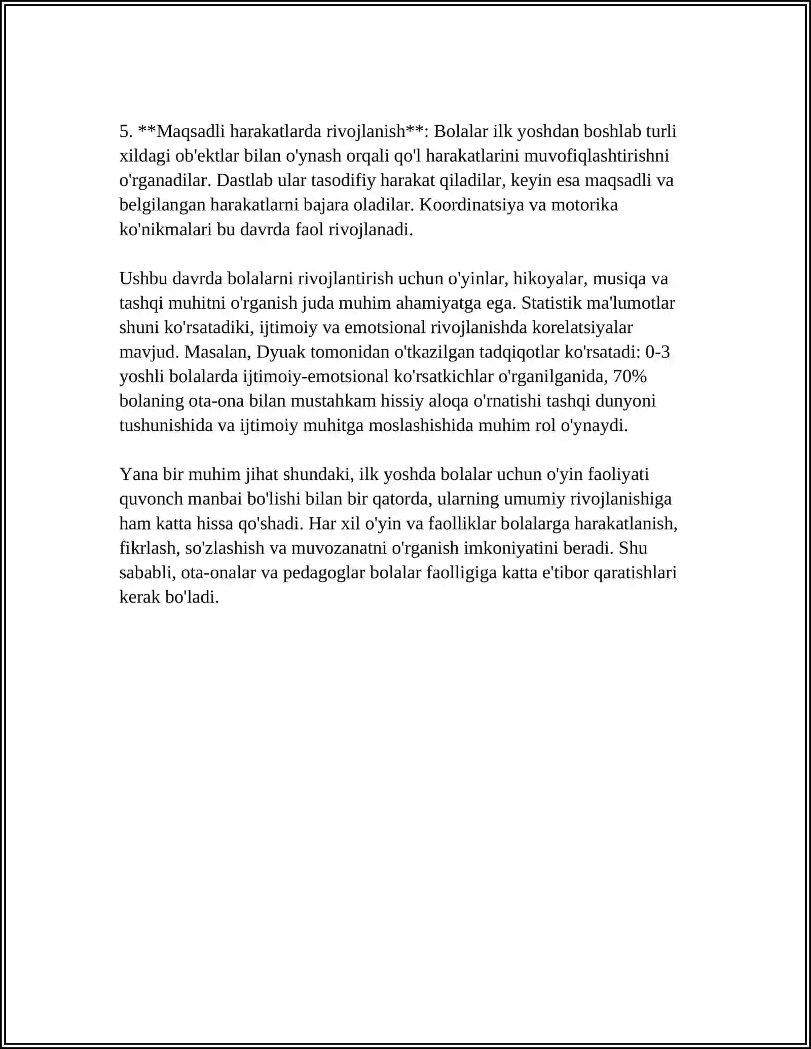 ILK YOSHDAGI BOLALARNING PREDMETLAR MIQDORINI IDROK QILISHNING O'ZIGA XOSLIGI 4