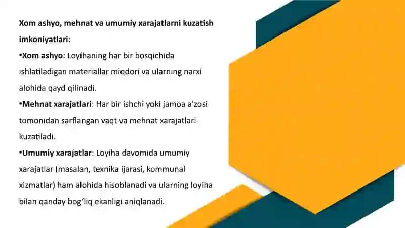 ISH BO‘YICHA, PARTIYALAR BO‘YICHA VA XIZMAT KO‘RSATISH BO‘YICHA HARAJATLARNI HISOBLASH 4