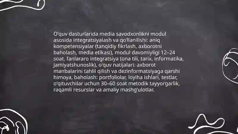 Yangi Oʻzbekistonda media savodxonlik va axborot madaniyati fanining pedagogik asoslari 4