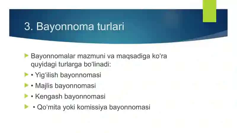 BAYONNOMA YOZILISH TARTIBI 4