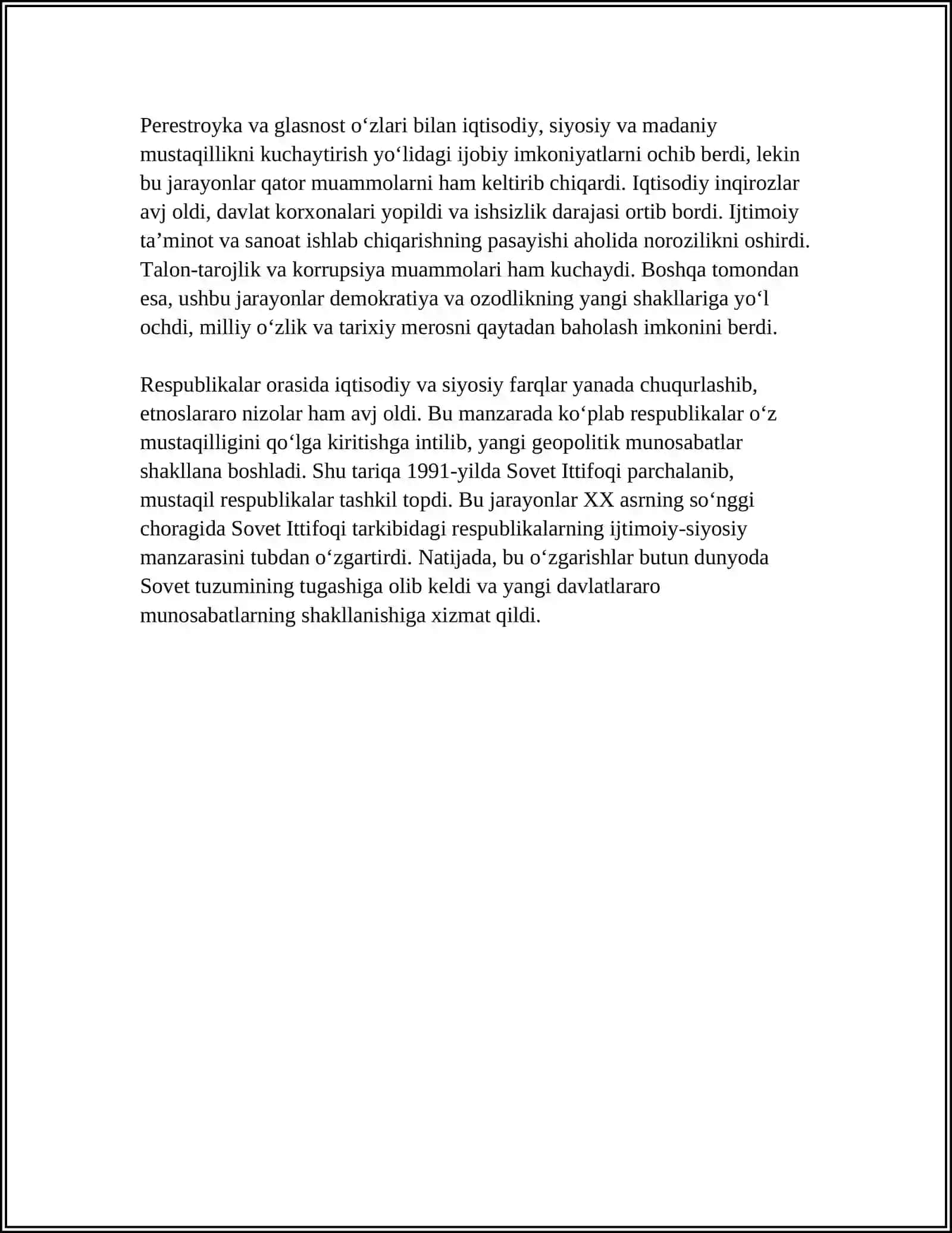 XX ASRNING SO‘NGI CHORAGIDA RESPUBLIKALARDAGI IJTIMOIY-SIYOSIY HAYOT 4