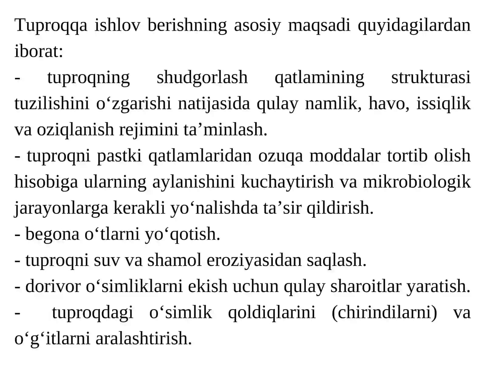 Tuproqqa ishlov berish 4