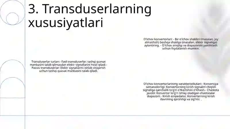 OʻLchash OʻZgartkichlari Va Ularni Xarakteristikalari 4