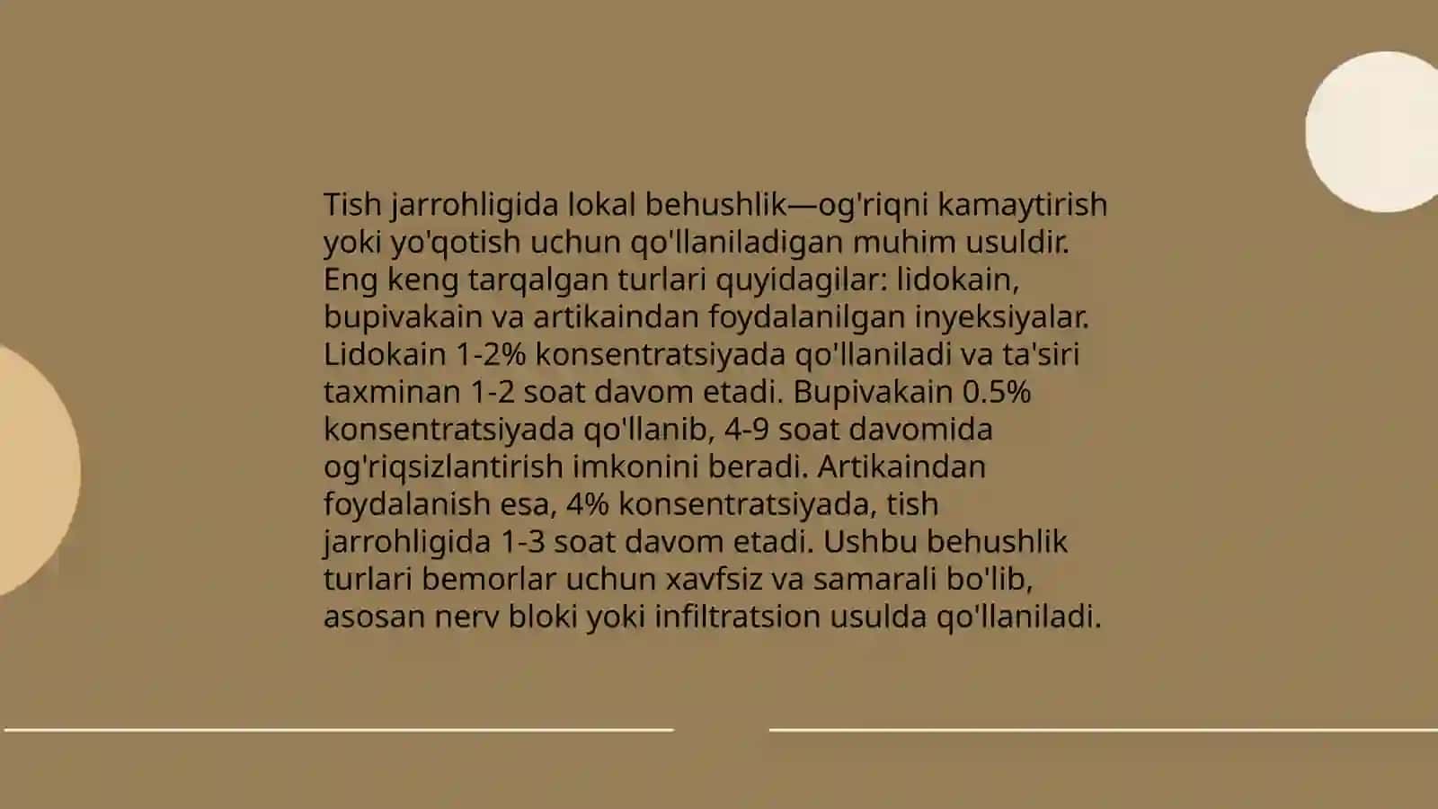 Xirurik stomatologiya polklinikalarda oģriqsizlantirish vositalari 4