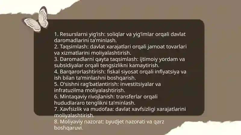 Davlat moliyasining mohiyati va ahamiyati 4
