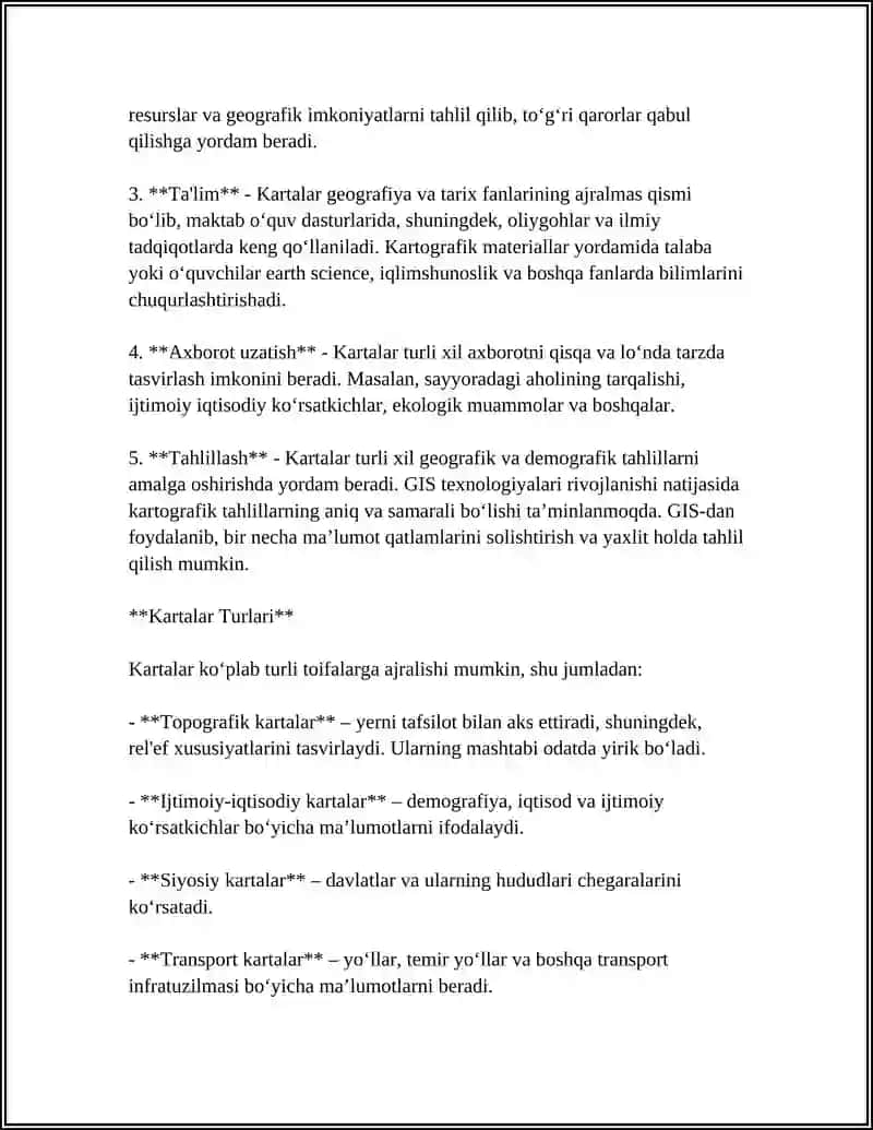 KARTALAR VA ULARNING TURLARI 4