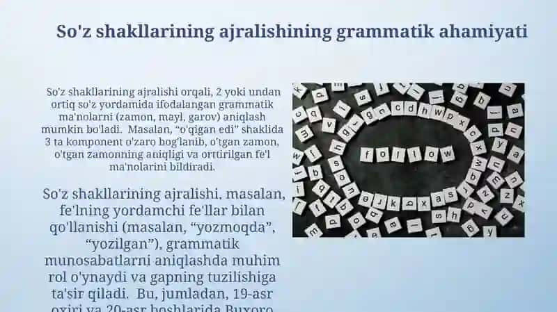 Ravish va olmoshlarning ajralgan shakllari 4