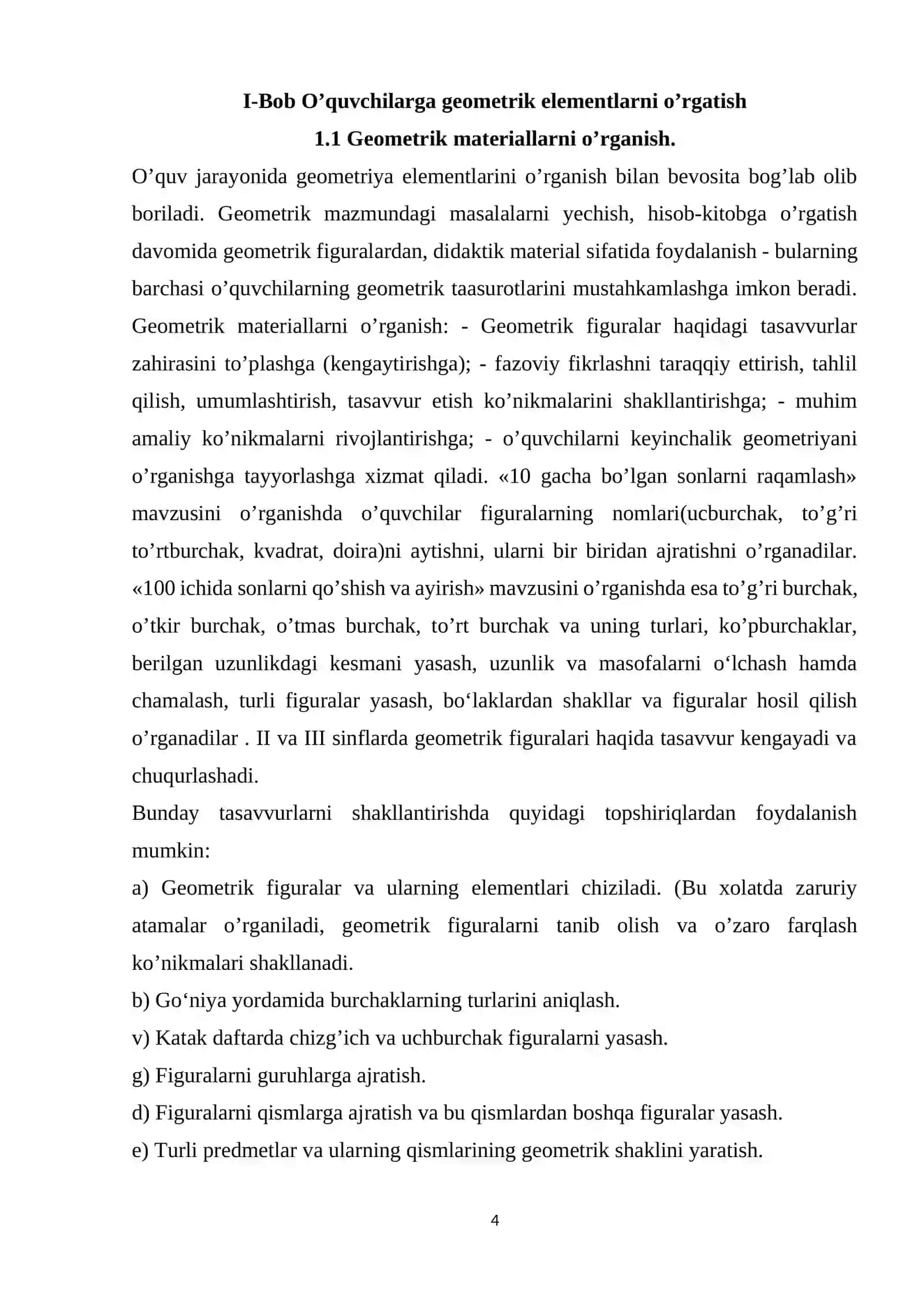 MATEMATIK MODELLASHTIRISH METODIKASI:KO'NIKMALARNI RIVOJLANTIRISH 4