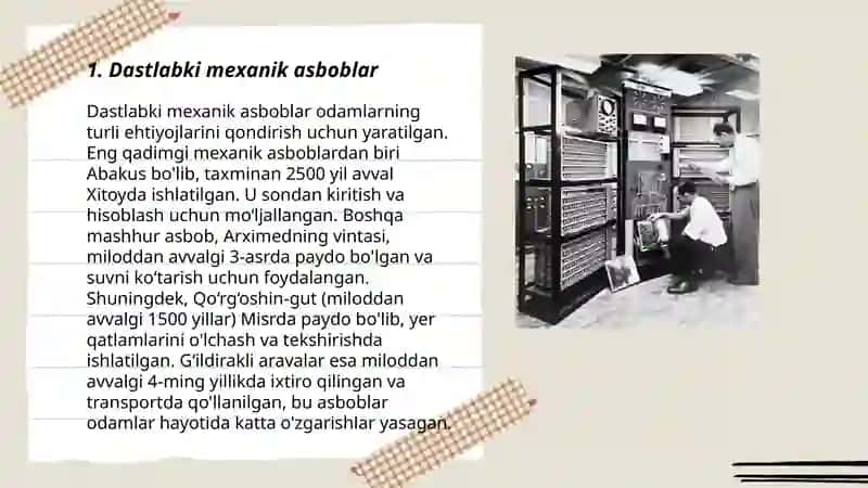 Texnologiya va loyihalashtirishning tarixi 4