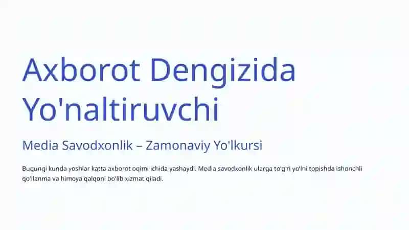 Media Savodxonlik va Pedagogika: Zamonaviy Ta'limda Axborot Madaniyati 4