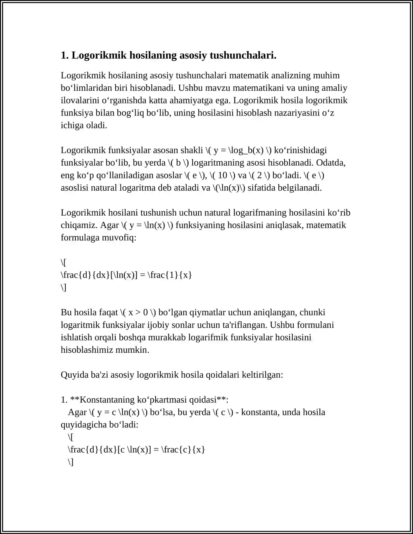 LOGORIKMIK HOSILANING IQTISODIYOTDA QOʻLLANILISHI 4