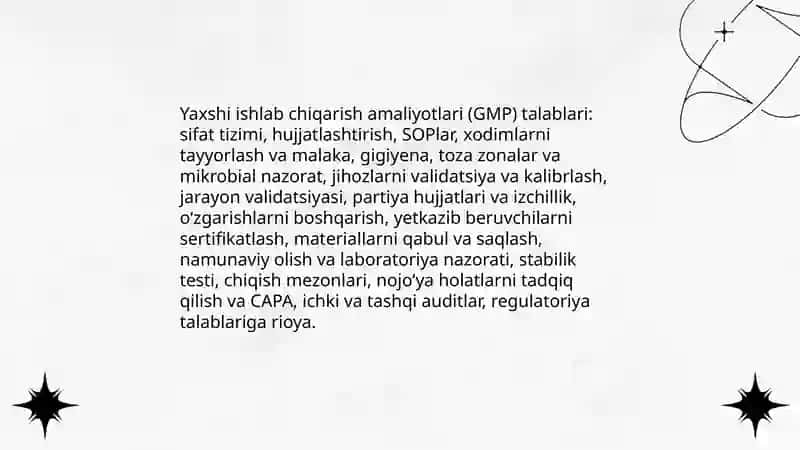 Dori vositalari ishlab chiqarishda sifat menejmenti tizimlari 4