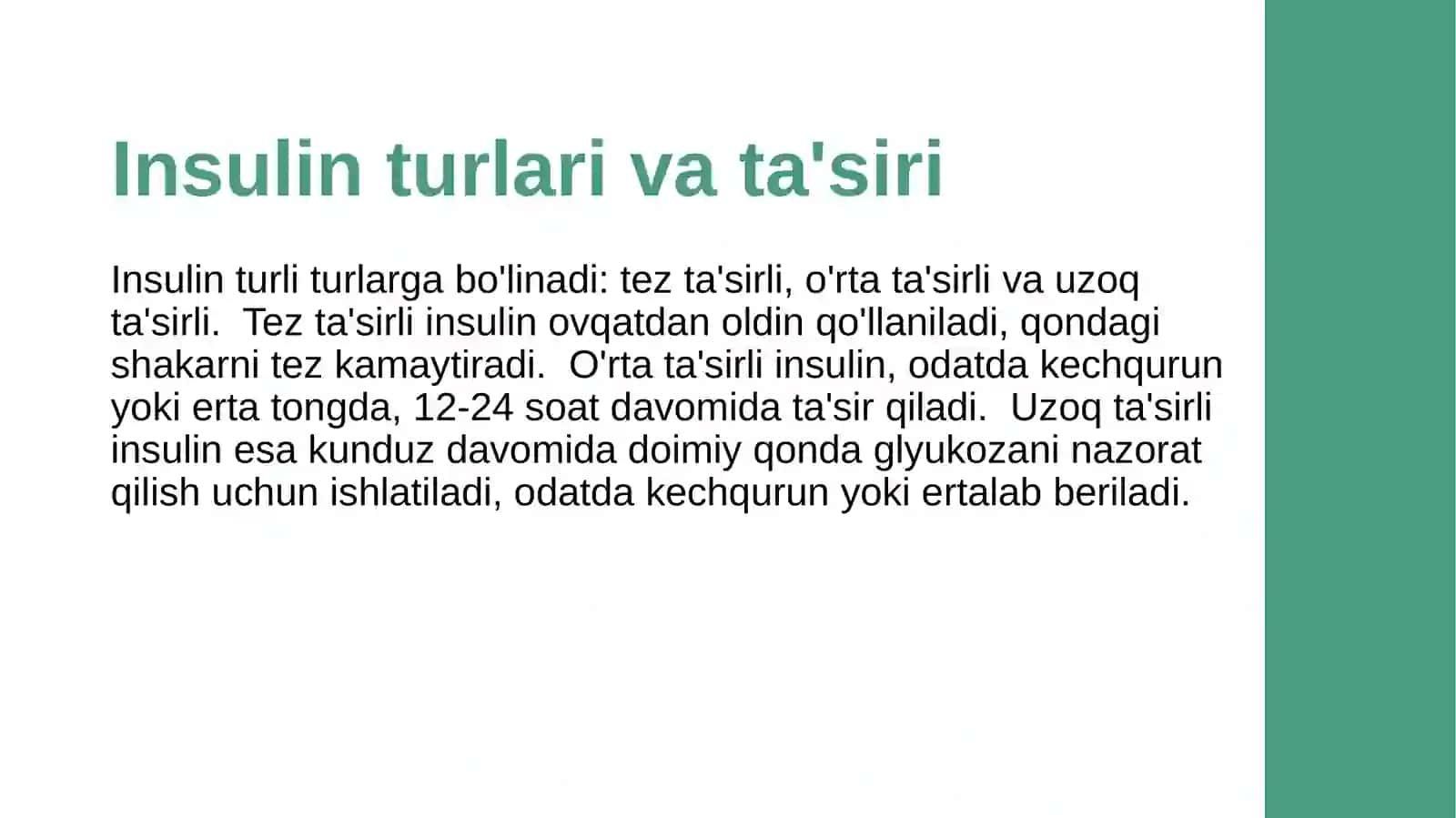 Qandli diabetni davolashda ishlatiladigan dori vositalari 4