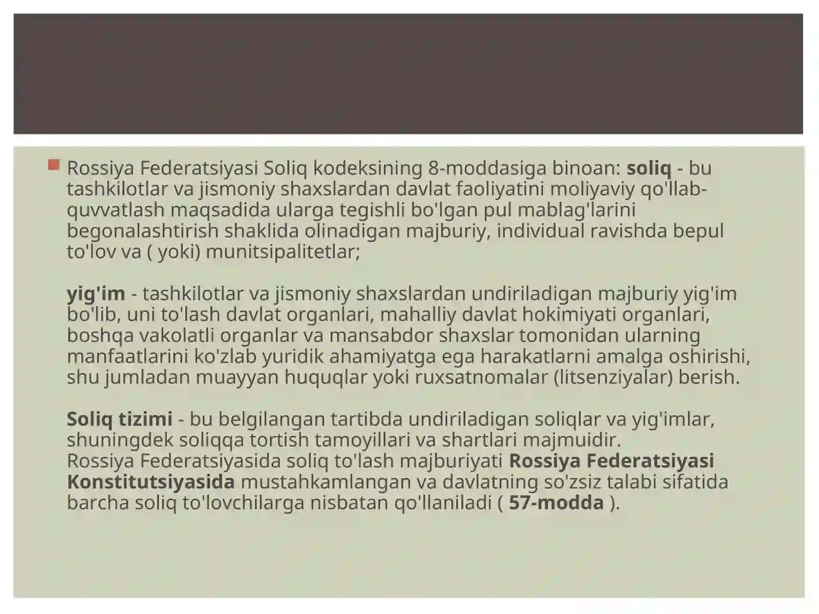 Rossiya Federatsiyyasini Soliq Tizimi 4