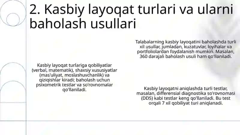 Trening yordamida o'quvchilarni kasbga moyilligini aniqlash va kasb-hunarga yo'naltirish 4