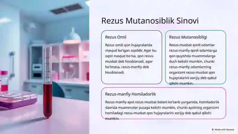 Qon Guruhlari va Rezus Mutanosiblik Sinamalari 4