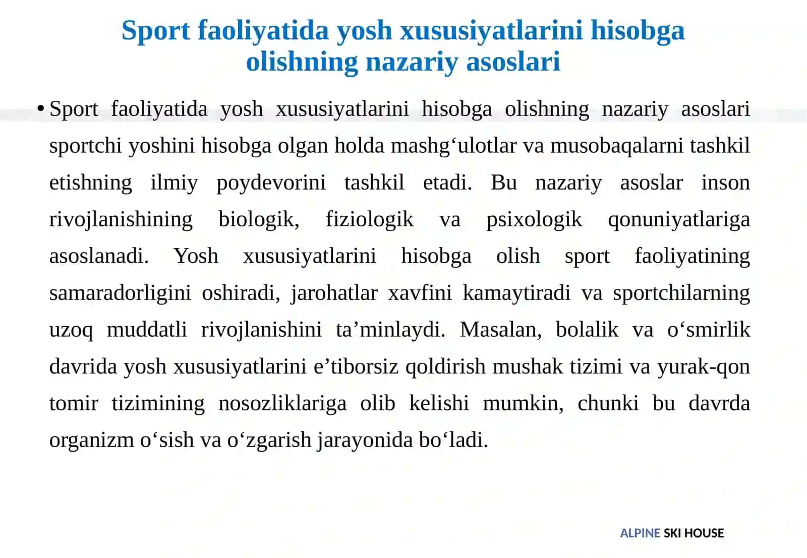 Yosh xususiyatlarining sport faoliyatida oʻziga xosligi 4